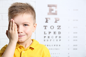 Child taking an Eye Exam