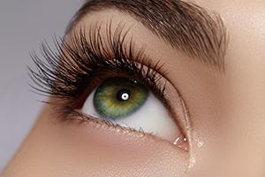 Closeup of eyelashes after Latisse