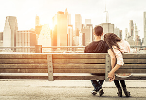 Young couple enjoying the view after LASIK